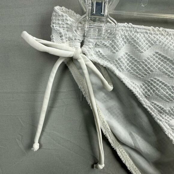 Roxy Women’s 70s Lowrider Tie Side Bikini Bottom Large White - Picture 2 of 6